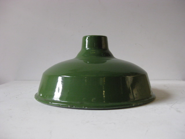 LAMPSHADE, Hanging Light - Green Enamel (White Under)